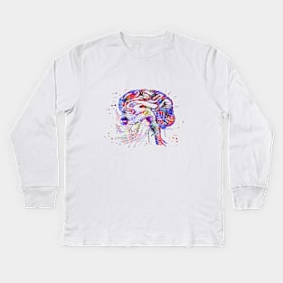 Brain cranial nerves Kids Long Sleeve T-Shirt